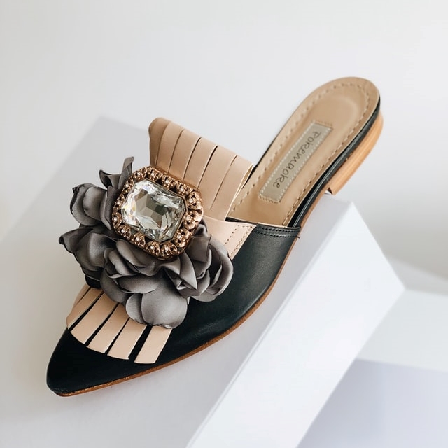 Black Gemstone Mules