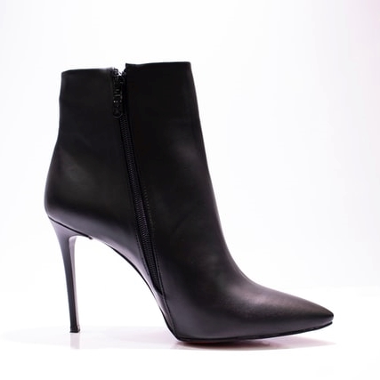 Black Leather Heels Boots