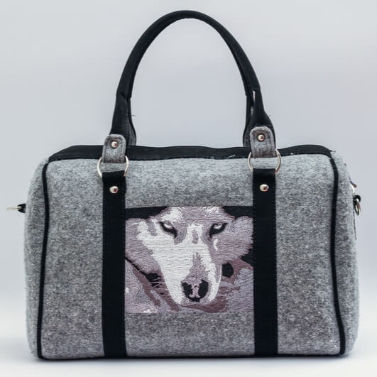 Large Grey Wolf Bag